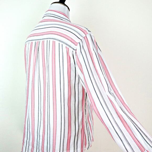 Horny Toad Women's XL Organic Cotton Shirt Button Down Pink Stripe - Picture 6 of 10